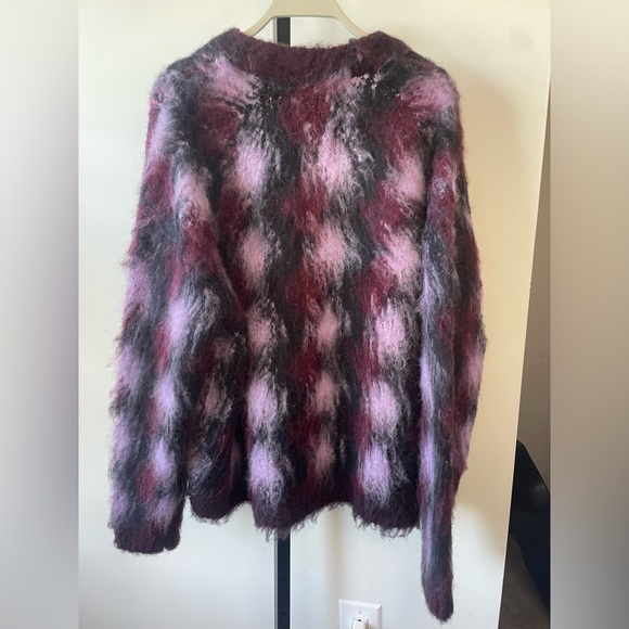 NWT OBEY|| AMOEBA Wool Fuzzy CARDIGAN, Size Large. urban outfitters - Picture 7 of 9